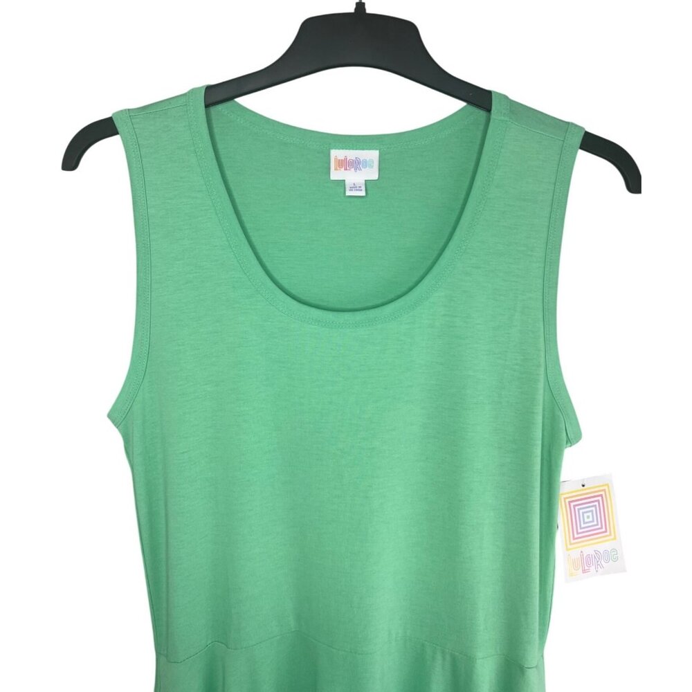 Lularoe Nicki Mint Green Sleeveless Fit & Flare A-Line Dress Womens Large - Picture 8 of 16
